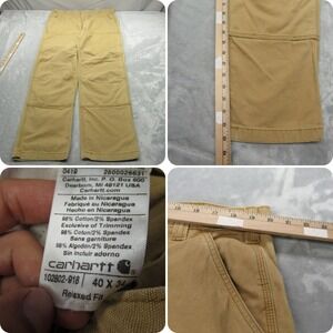 Carhartt Work Pants Men 30x33 Brown Relaxed Straight Double Knee Canvas Dungaree